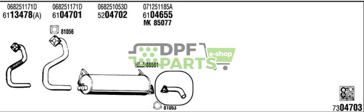 Rura wylotowa Volkswagen - 071251125A