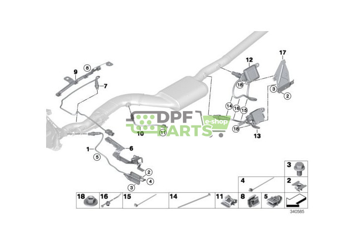 Czujnik temperatury spalin BMW 218d, SAT - 13628570121