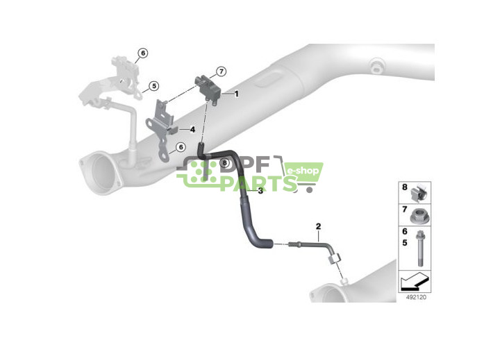 Czujnik temperatury spalin BMW 218d, SAT - 13628589815