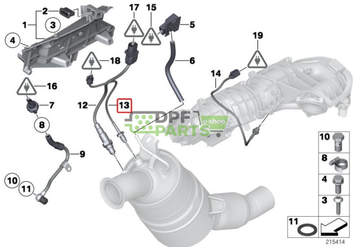 Czujnik temperatury spalin oryginał BMW 13628509963