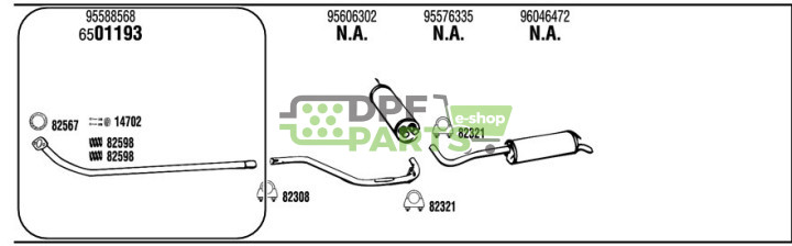 Rura tłumika Citroen - 95588568