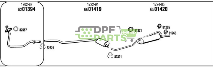 Rura wydechowa Peugeot - 1702-87
