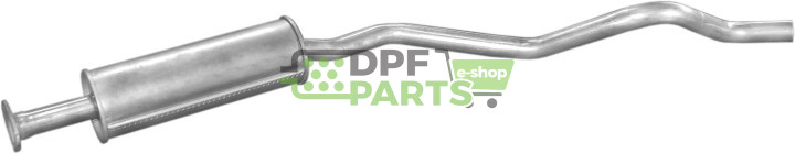 Střední tlumič výfuku Opel Kadett 85-91 1.3i-2.0i kombi kat, Polmo 17.029 A, OE 85094 852094 852272 90231612 90399059