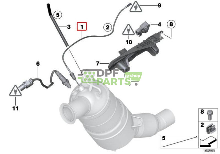 Czujnik temperatury spalin oryginał BMW  13627805607, 7805607 Q09P06