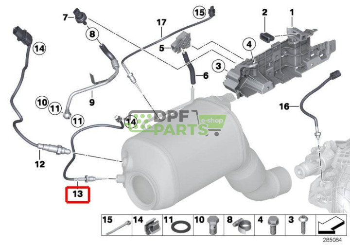 Czujnik temperatury spalin oryginał BMW 8514929, 13628514929, 265600-3001