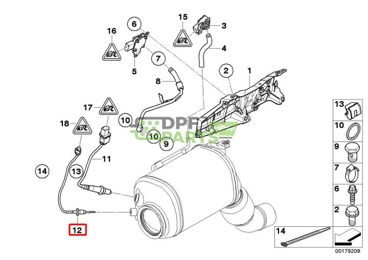 Czujnik temperatury spalin oryginał BMW 7805606, 03 265600, 13627805606 
