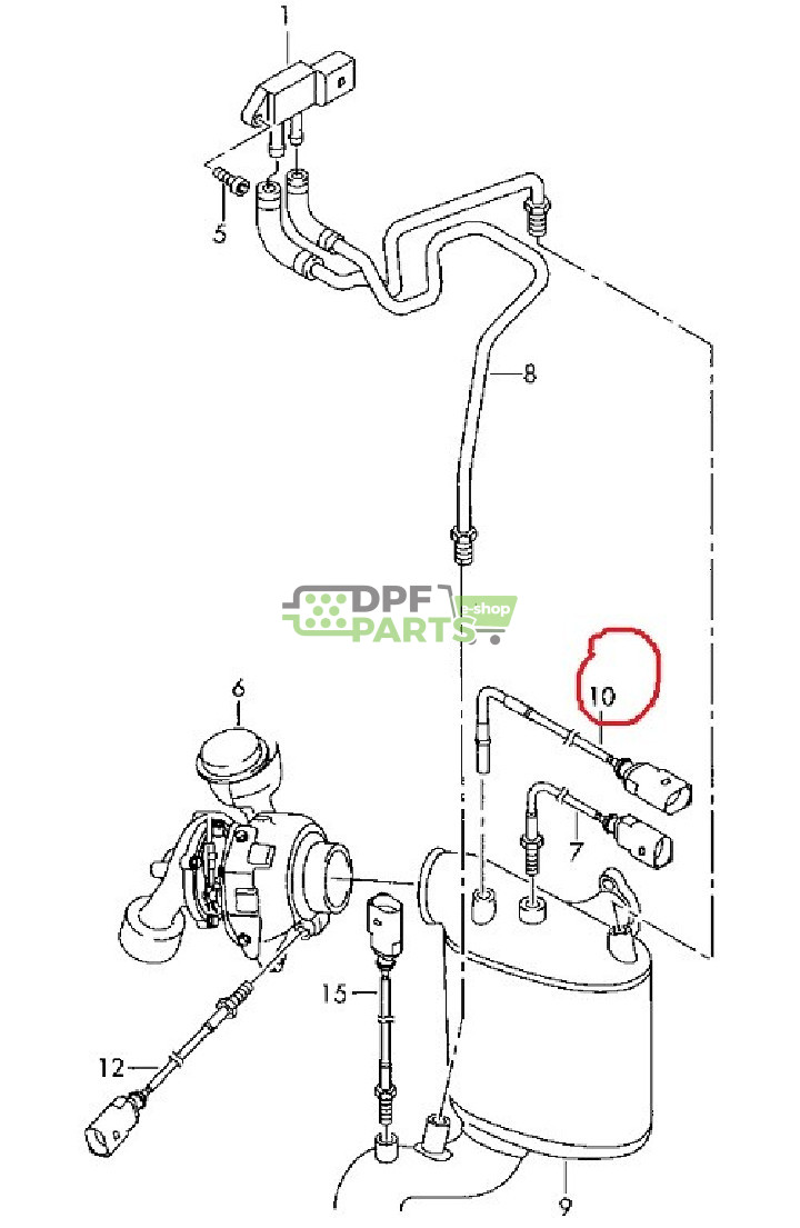 Czujnik temperatury spalin oryginał VW, Audi 