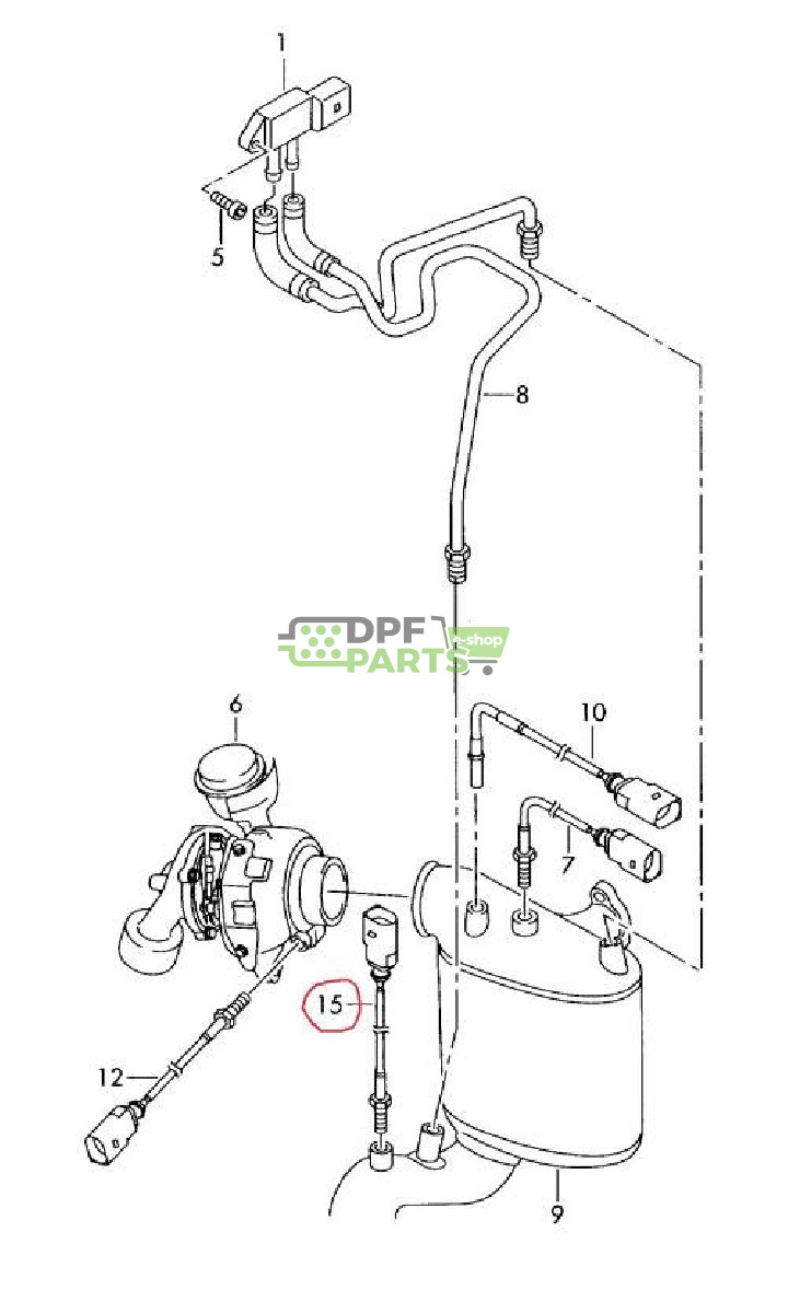 Czujnik temperatury spalin przed filtrem DPF  