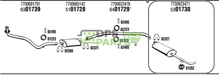 Tłumik końcowy Renault - 7700623471